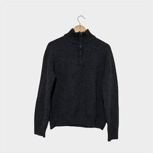 Retro Gap Half-Zip Mock Neck Sweater Adult Grey Size Large Knit Stretch Men’s